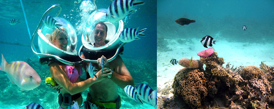 Undersea walk in Mauritius Island